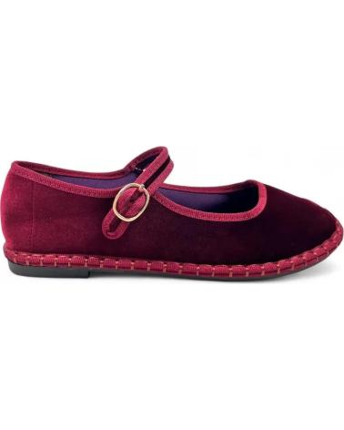 TIMBOS FLAT VELVET MARY JANE SHOES BURGUNDY - MODEL 131996 VARIOS COLORES