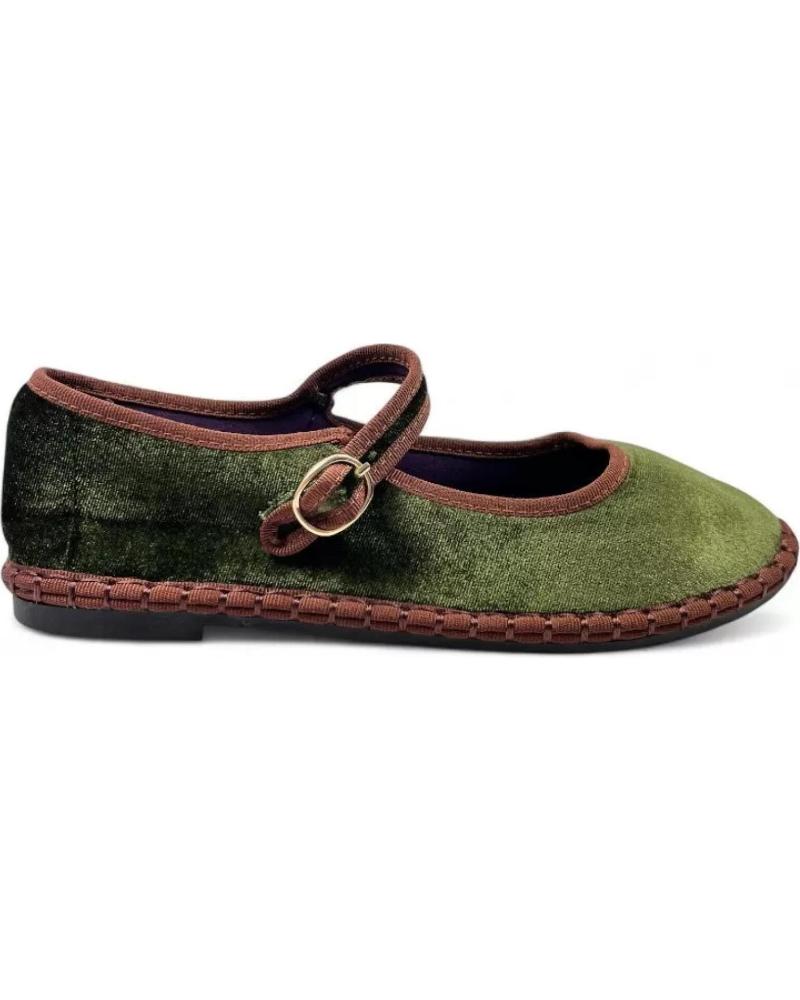TIMBOS FLAT VELVET MARY JANE SHOES GREEN - MODEL 131995 VERDE