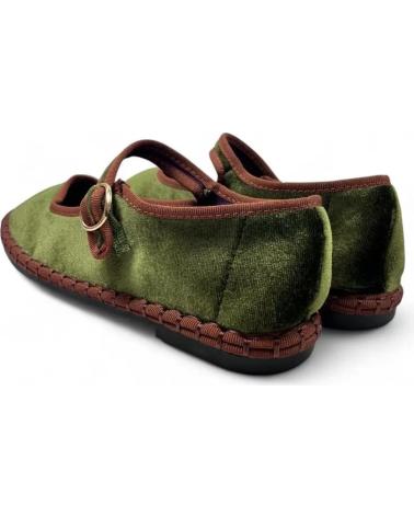 TIMBOS FLAT VELVET MARY JANE SHOES GREEN - MODEL 131995 VERDE