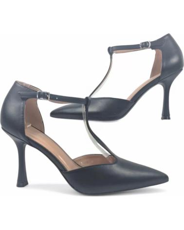 TIMBOS T-STRAP HIGH HEEL PUMPS 131071 BLACK NEGRO