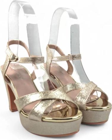 TIMBOS SANDALIA TACON PLATAFORMA FIESTA MUJER ORO 131860 AMARILLO