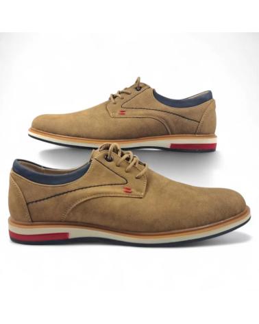 TIMBOS CAMEL LACE-UP DRESS CASUAL SHOES - REF. 131854 MARRóN