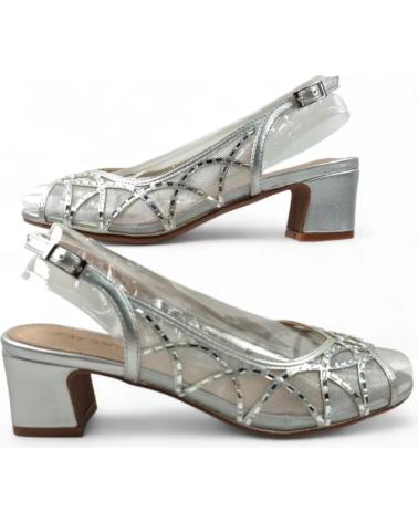 TIMBOS TACON DESTALONADO FIESTA MUJER PLATA 131832 PLATEADO