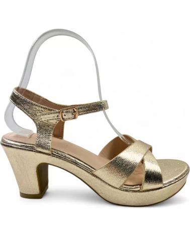 TIMBOS SANDALIA TACON FIESTA DE MUJER ORO 131717 AMARILLO