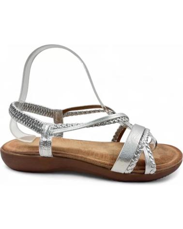 TIMBOS SANDALIA PLANA COMODA DE MUJER PLATA 131647 PLATEADO
