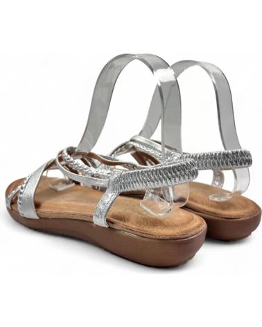 TIMBOS SANDALIA PLANA COMODA DE MUJER PLATA 131647 PLATEADO