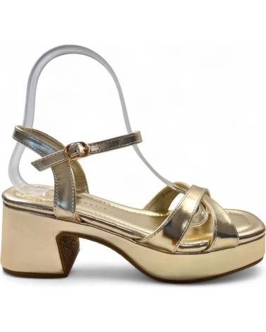 TIMBOS SANDALIA TACON FIESTA DE MUJER ORO 131540 AMARILLO