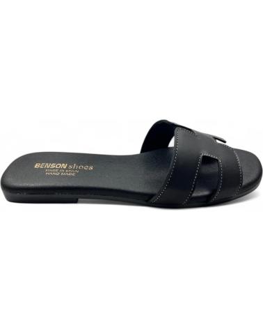 TIMBOS SANDALIA PLANA DE PIEL DE MUJER 131468 NEGRO