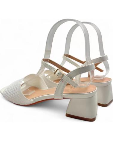TIMBOS LOW HEEL SANDAL MODEL 131461 WHITE BLANCO