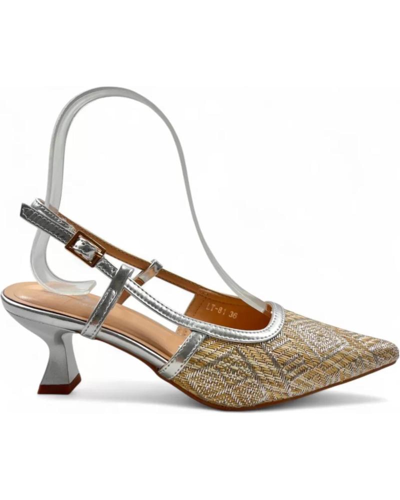 TIMBOS TACON DESTALONADO VESTIR DE MUJER PLATA 131457 PLATEADO