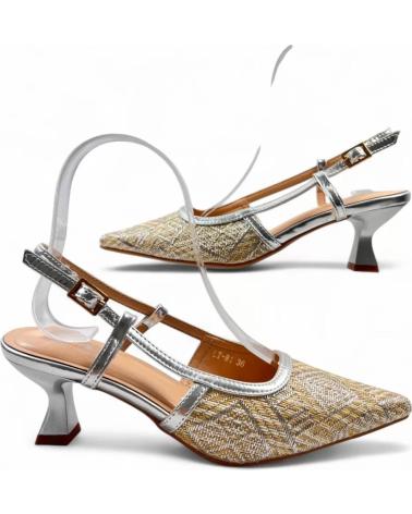 TIMBOS TACON DESTALONADO VESTIR DE MUJER PLATA 131457 PLATEADO