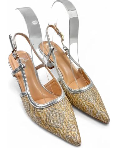 TIMBOS TACON DESTALONADO VESTIR DE MUJER PLATA 131457 PLATEADO