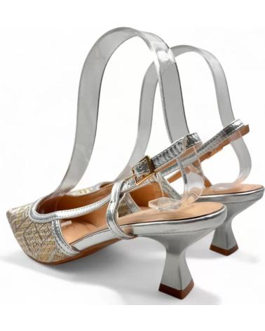 TIMBOS TACON DESTALONADO VESTIR DE MUJER PLATA 131457 PLATEADO