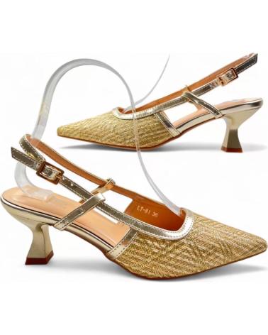 TIMBOS TACON DESTALONADO VESTIR DE MUJER ORO 131456 AMARILLO