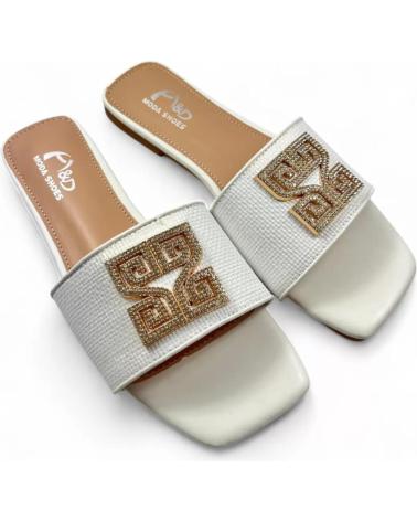 TIMBOS SANDALIA PLANA DE MUJER 131447 BLANCO