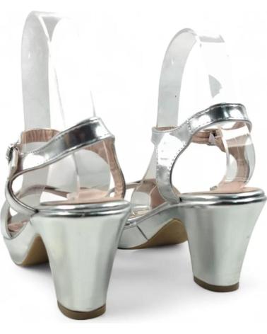 TIMBOS PLATFORM HIGH-HEEL SANDAL 131419 SILVER FOR PARTIES PLATEADO