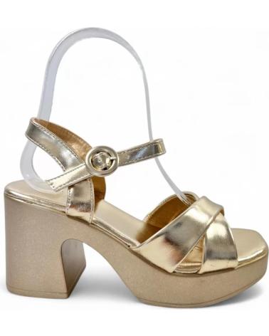 TIMBOS GOLD PLATFORM HEEL SANDAL 131400 AMARILLO