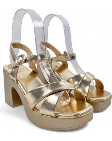 TIMBOS GOLD PLATFORM HEEL SANDAL 131400 AMARILLO