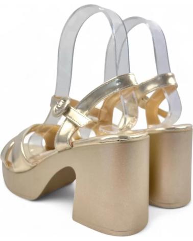 TIMBOS GOLD PLATFORM HEEL SANDAL 131400 AMARILLO