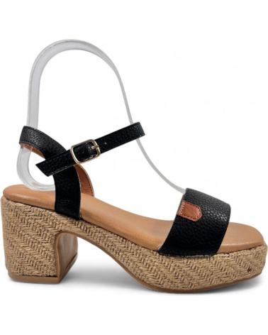 TIMBOS ESPARTO HEEL SANDAL MODEL 131395 BLACK NEGRO