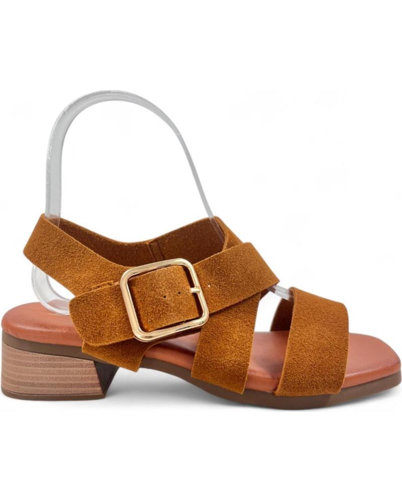 TIMBOS CAMEL LOW HEEL SANDAL 131394 MARRóN