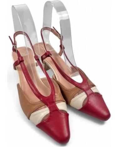 TIMBOS TACON DESTALONADO VESTIR DE MUJER VINO 131390 BEIGE