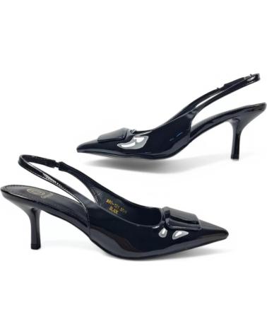 TIMBOS SANDALIA TACON DESTALONADO MUJER 131085 NEGRO