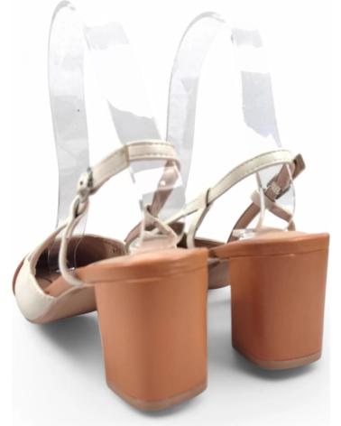 SCARPA CON TACCO APERTA TIMBOS 131075 BICOLORE BEIGE-ARANCIONE NARANJA