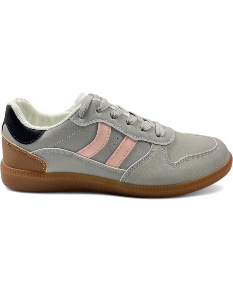 TIMBOS BASKETS CASUAL MODÈLE 130480 GRISES AVEC DÉTAILS ROSES GRIS