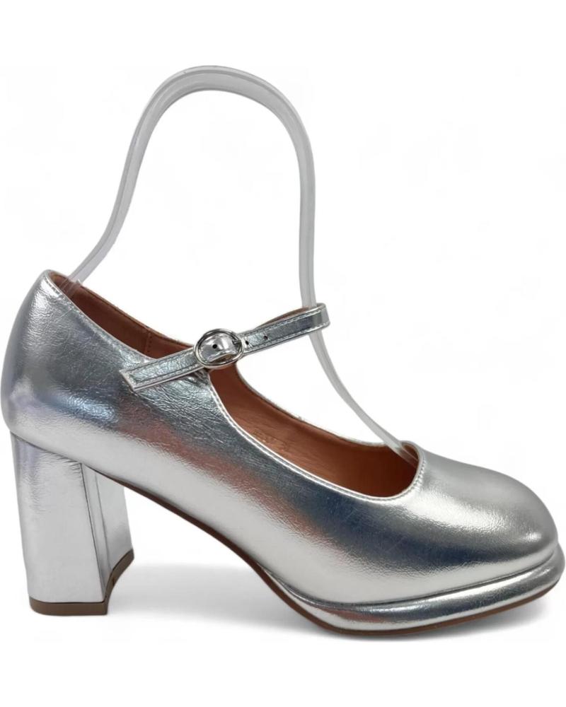 TIMBOS SILVER PARTY HEELED PUMPS MODEL 130412 PLATEADO