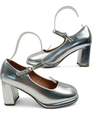 TIMBOS SILVER PARTY HEELED PUMPS MODEL 130412 PLATEADO