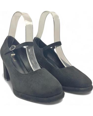 TIMBOS MARY JANE BLOCK HEEL PUMPS MODEL 130409 BLACK NEGRO