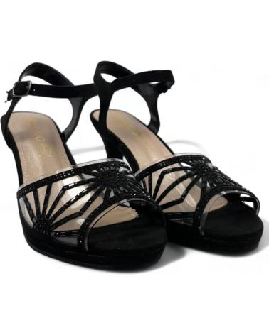 TIMBOS PARTY HEEL SANDAL 129980 BLACK NEGRO