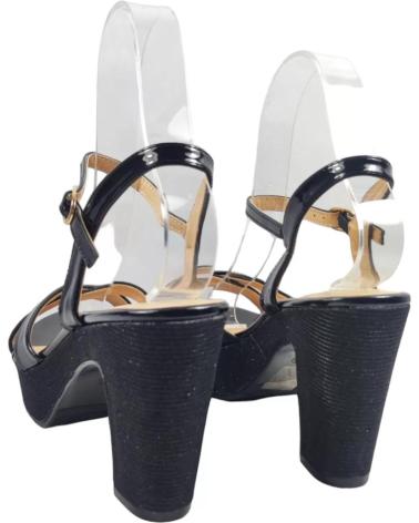 TIMBOS PARTY HEEL SANDAL 129713 BLACK NEGRO