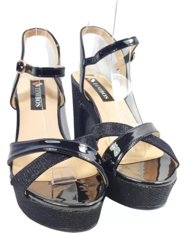 TIMBOS PARTY HEEL SANDAL 129713 BLACK NEGRO
