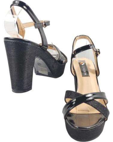TIMBOS PARTY HEEL SANDAL 129713 BLACK NEGRO