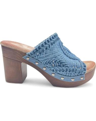 TIMBOS WOODEN HEEL CLOG 129539 BLUE AZUL