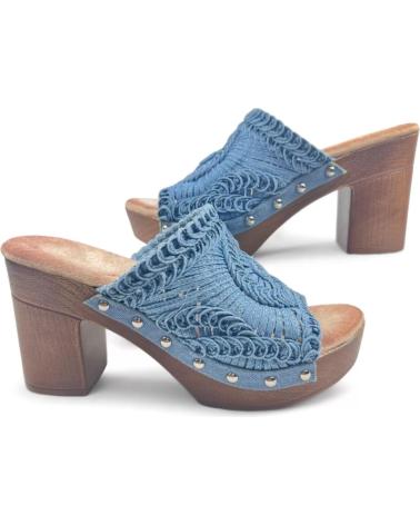 TIMBOS WOODEN HEEL CLOG 129539 BLUE AZUL