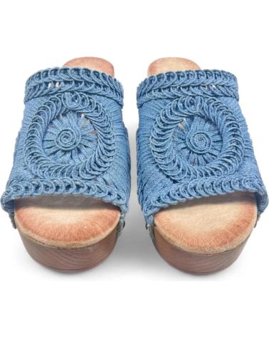 TIMBOS WOODEN HEEL CLOG 129539 BLUE AZUL