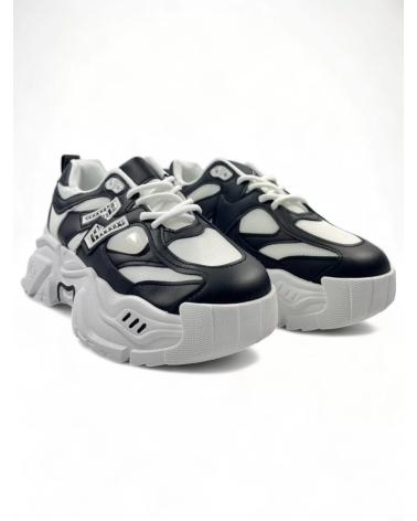 TIMBOS PLATFORM ATHLETIC SNEAKERS MODEL 129192 WHITE AND BLACK NEGRO