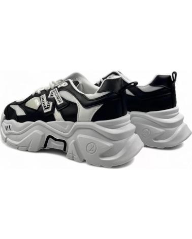 TIMBOS PLATFORM ATHLETIC SNEAKERS MODEL 129192 WHITE AND BLACK NEGRO