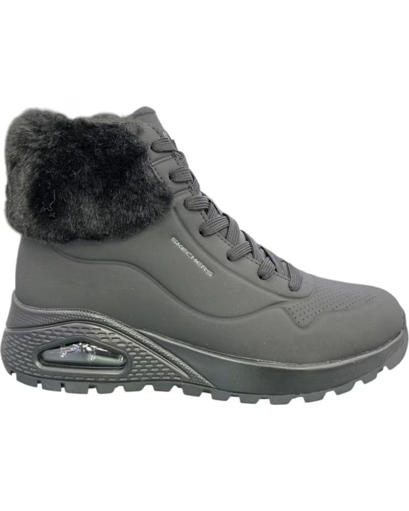 SKECHERS STIVALETTO UNO RUGGED-FALL AIR 167274-BBK NERO NEGRO