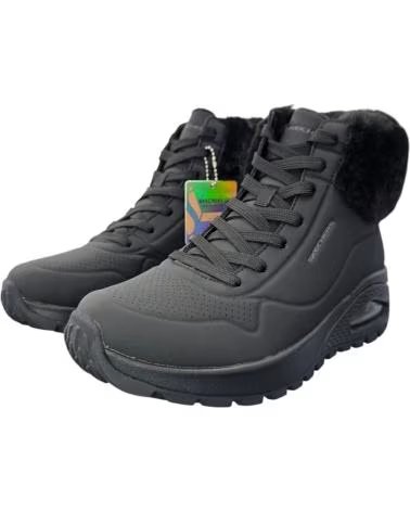 SKECHERS STIVALETTO UNO RUGGED-FALL AIR 167274-BBK NERO NEGRO