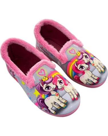 ALCALDE EINHORN HAUSSCHUHE FÜR MÄDCHEN 16010 GRAU VARIOS COLORES