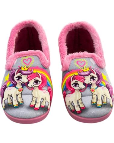 ALCALDE EINHORN HAUSSCHUHE FÜR MÄDCHEN 16010 GRAU VARIOS COLORES