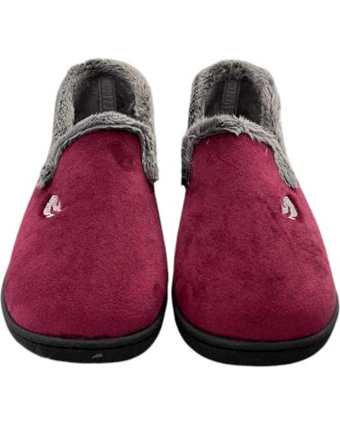 PLUMAFLEX CLOSED HOUSE SLIPPERS 12203 HOLLAND BURGUNDY WITH TASSEL BURDEOS