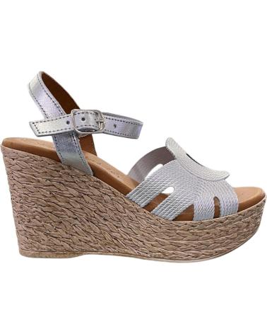 SANDALIAS DE CUÑA ALTA EVA FRUTOS 1955 PLATA CUERDA VARIOS COLORES