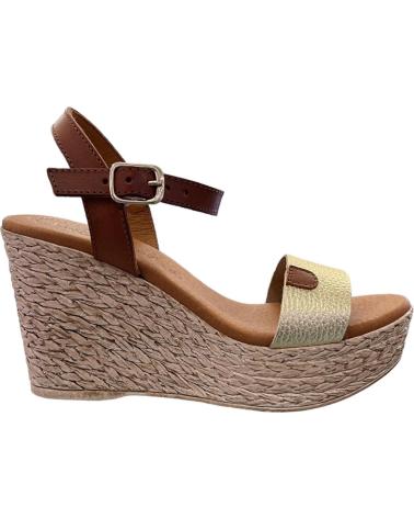 SANDALIAS DE CUÑA ALTA EVA FRUTOS 1990 CUERO GRABADO ORO VARIOS COLORES