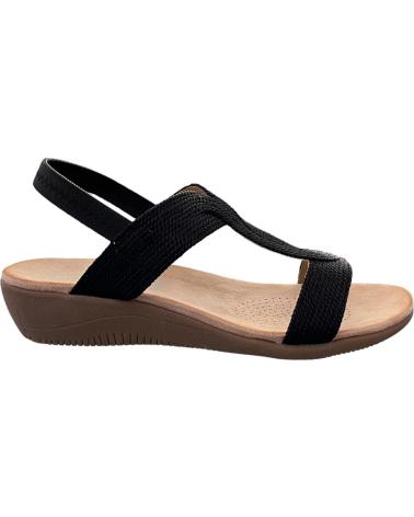 SANDALIAS DE CUÑA AMARPIES ABZ26621 CON TIRAS EN T - NEGRO VARIOS COLORES