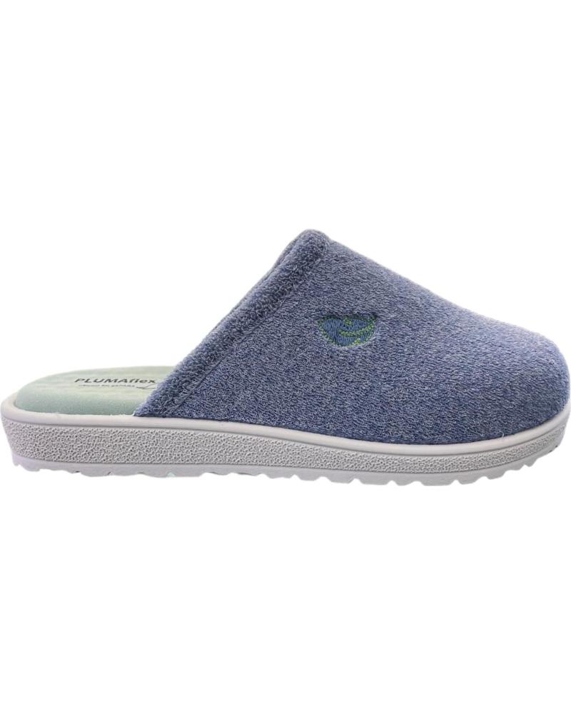 PLUMAFLEX HAUSSCHUHE MODELL 80009 JEANS BLAU MIT GESCHLOSSENER SPITZE AZUL